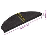 vidaXL Tapis d'escalier auto-adhésifs 10 Pièces noir 65x22 5x3 5 cm