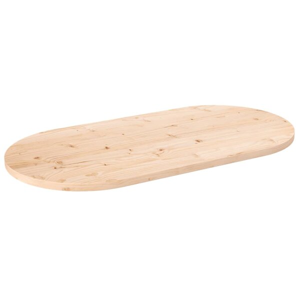 vidaXL Dessus de table 90x45x2 5 cm bois de pin massif ovale