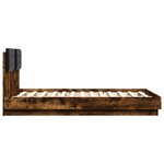 vidaXL Cadre de lit avec tête de lit chêne fumé 120x190 cm