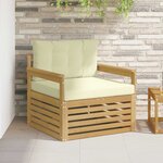 vidaXL Canapé d’extérieur Polyester Blanc et crème