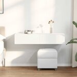 vidaXL Étagère murale avec tiroirs blanc 100x36x19cm bois d'ingénierie