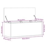vidaXL Boîte de rangement chêne fumé 90x35x35 cm bois d'ingénierie