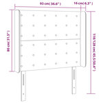 vidaXL Tête de lit à LED Gris 93x16x118/128 cm Similicuir