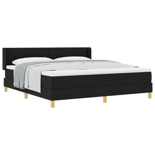 vidaXL Lit à ressorts avec matelas Noir 200 x 180 cm Polyester