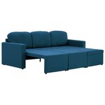 vidaXL Canapé-lit modulaire 3 places Bleu Tissu
