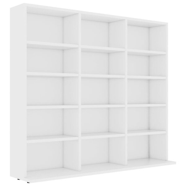 vidaXL Armoire à CD Blanc 102x23x89 5 cm Bois d’ingénierie