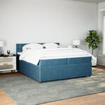 vidaXL Sommier à lattes de lit et matelas Bleu 200x200 cm velours