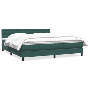 vidaXL Sommier à lattes de lit et matelas vert foncé 180x220cm velours