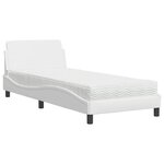 vidaXL Lit avec matelas blanc 90x190 cm similicuir