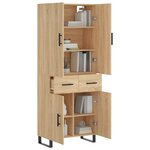 vidaXL Buffet haut Chêne sonoma 69 5x34x180 cm Bois d'ingénierie