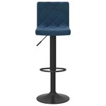 Vidaxl tabourets de bar 2 pcs bleu velours