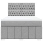 vidaXL Sommier à lattes de lit avec matelas Gris clair 140x190cm Tissu