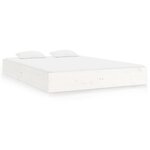 vidaXL Cadre de lit sans matelas blanc bois massif 180x200 cm
