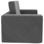 vidaXL Canapé-lit pour enfants 2 places anthracite peluche douce