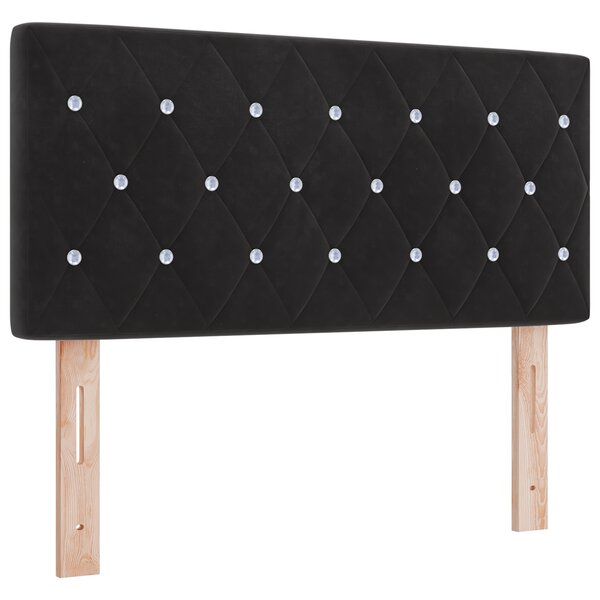 vidaXL Tête de lit LED capitonnée en cristal noire 90 cm velours