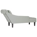 vidaXL Fauteuil long et coussin et accoudoir droit gris clair velours