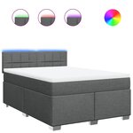 vidaXL Sommier à lattes de lit avec matelas Gris foncé 140x190cm Tissu