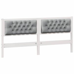 vidaXL Tête de lit Autre Blanc et gris clair 180 cm Bois massif en pin