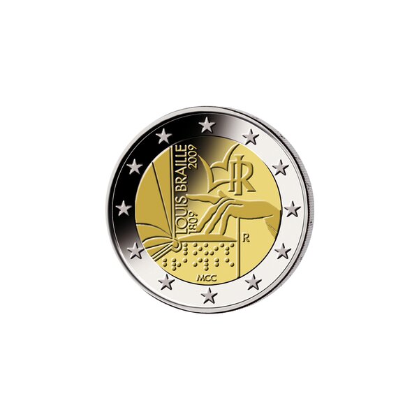 2 euros commémorative Italie 2009 - Louis Braille.