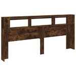 vidaXL Tête de lit à LED chêne fumé 220x18 5x103 5cm bois d'ingénierie
