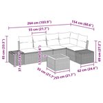 vidaXL Ensemble de canapé de jardin avec coussin 6 Pièces Gris Poly rotin