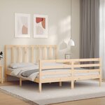 vidaXL Cadre de lit avec tête de lit 160x200 cm bois massif