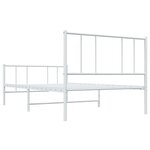 vidaXL Cadre de lit métal avec tête de lit/pied de lit blanc 100x190cm