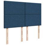 vidaXL Sommier à lattes de lit avec matelas Bleu 140x190 cm Tissu