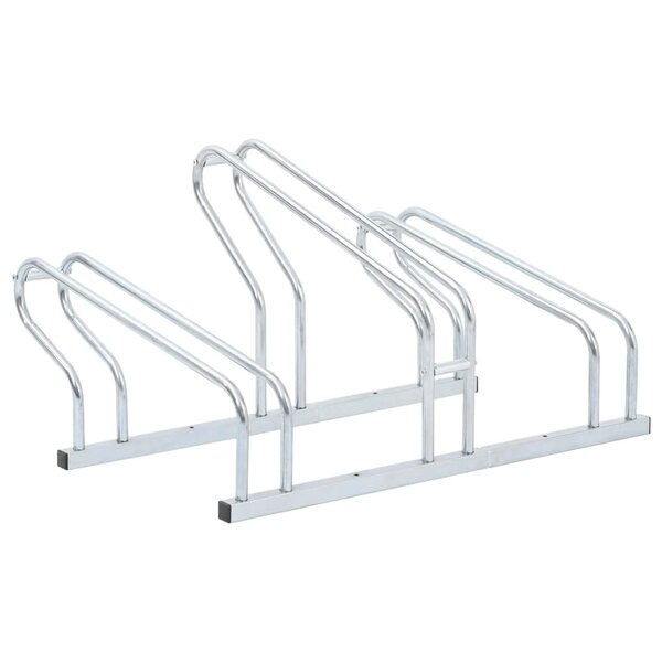 vidaXL Support de vélo au sol autoportant pour 3 vélos acier galvanisé