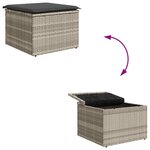 vidaXL Ensemble de canapé de jardin 4 Pièces Gris clair Poly rotin