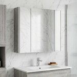 vidaXL Armoire Miroir de Salle de Bain Gris Sonoma