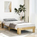 vidaXL Cadre de lit sans matelas 80x200 cm bois massif de chêne