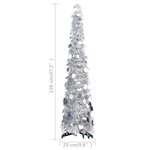 vidaXL Sapin de Noël artificiel escamotable argenté 120 cm PET