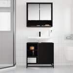vidaXL Cabinet de salle de bain avec porte Chêne noir 65 x 33 x 60 cm