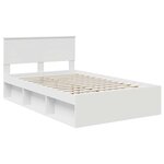 vidaXL Cadre de lit Blanc 120 x 190 cm Bois d'ingénierie