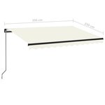 vidaXL Auvent manuel rétractable 350x250 cm Crème
