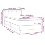 vidaXL Sommier à lattes de lit avec matelas noir 90x220 cm velours