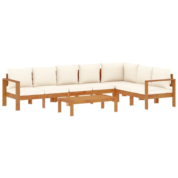 vidaXL Salon de jardin avec coussins 5 Pièces Bois d'acacia solide