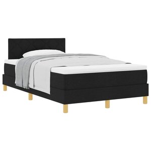 vidaXL Lit à ressorts avec matelas Noir 120 x 200 cm tissu