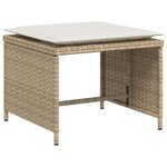vidaXL Chaise de jardin avec tabouret beige résine tressée