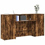 vidaXL Bureau de réception chêne fumé 200x50x103 5cm bois d'ingénierie