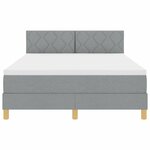 vidaXL Lit à ressort LED avec matelas Gris clair 140 x 200 cm tissu