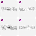 vidaXL Ensemble de canapés d'extérieur 7 pc Blanc et Beige
