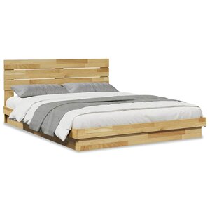 vidaXL Cadre de lit avec tête de lit sans matelas 140 x 200 cm