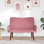 vidaXL Sofa 2 places Rose 115 x 61 x 87 cm Velours (V)