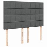 vidaXL Sommier à lattes de lit avec matelas Gris foncé 90x200 cm Tissu