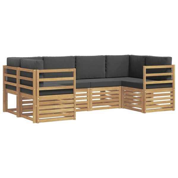 vidaXL Ensemble de canapé d'angle 6 Pièces Blanc et anthracite