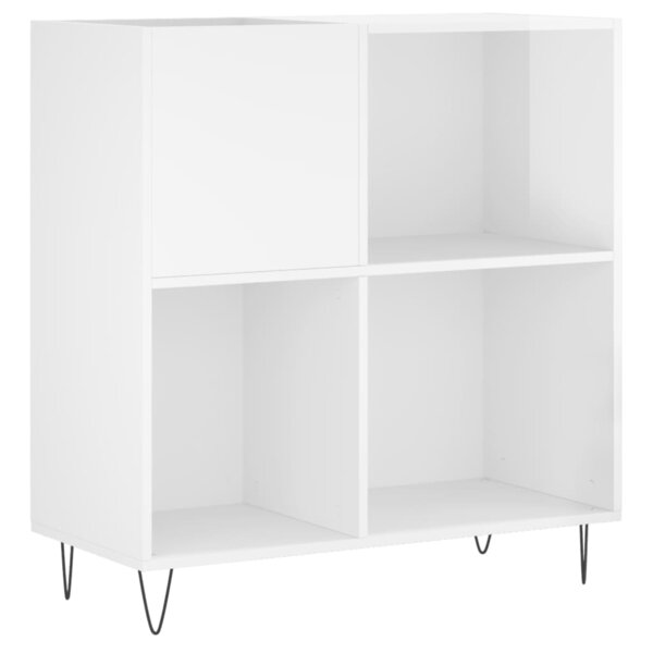 vidaXL Armoire à disques blanc brillant 84 5x38x89cm bois d'ingénierie