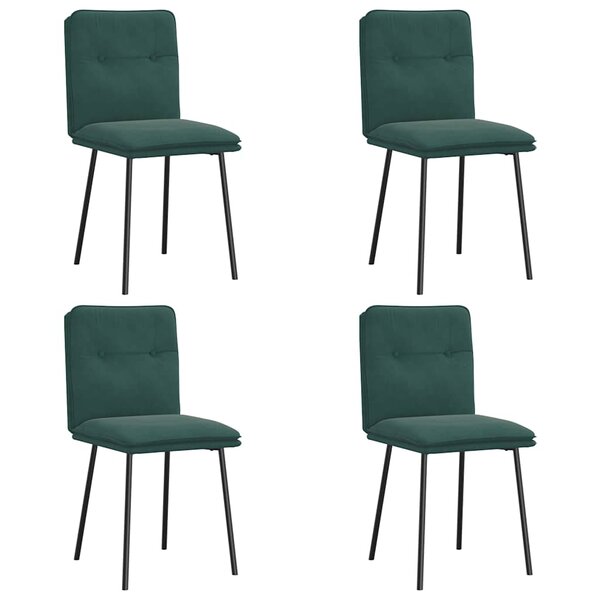 vidaXL Chaises à manger lot de 4 Vert foncé Velours