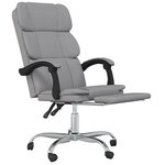 vidaXL Fauteuil inclinable de bureau Gris clair Tissu